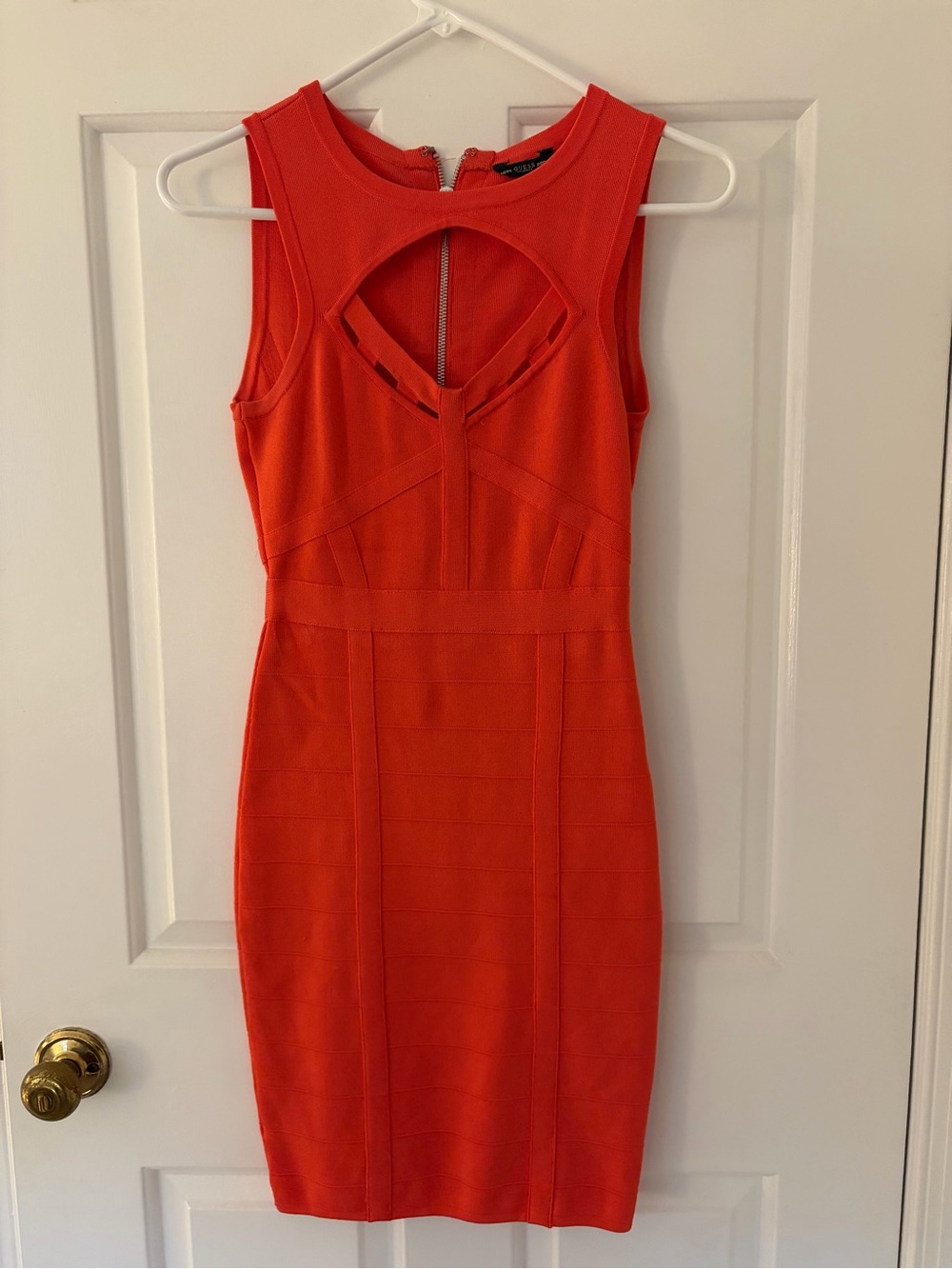 GUESS Bodycon Dress in Orange with Cutout